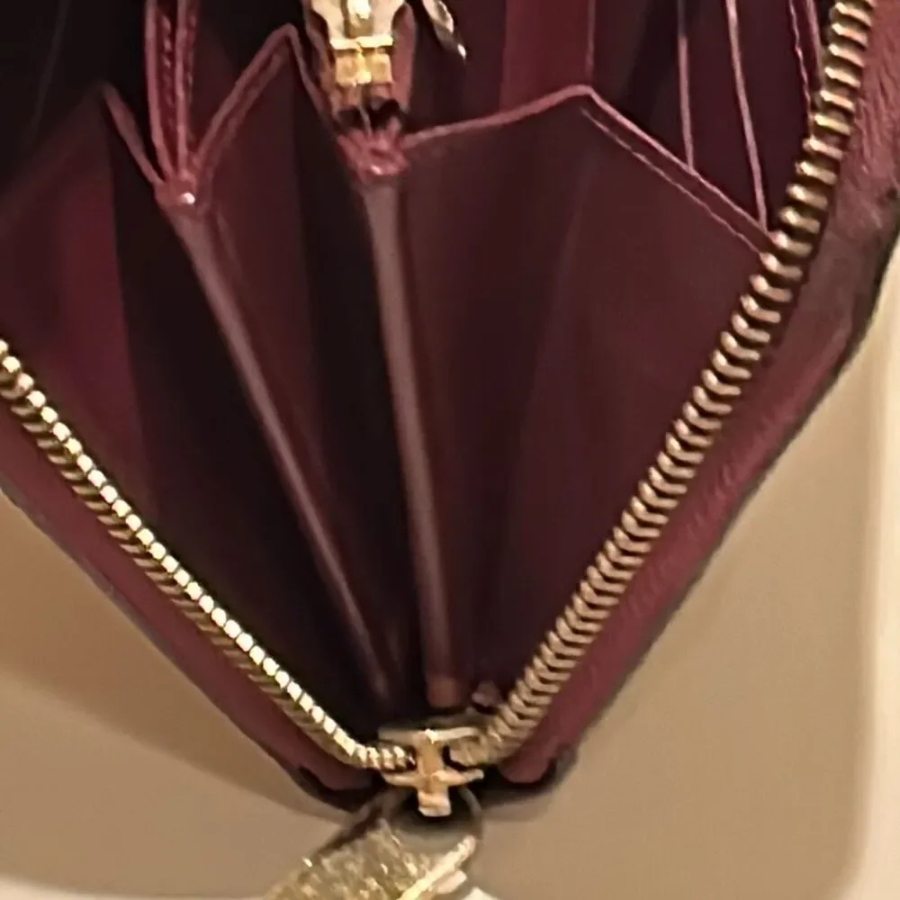 Louis Vuitton Vernis Zip Around Long Wallet Merlot Shiny Dark Red Logo Print LV